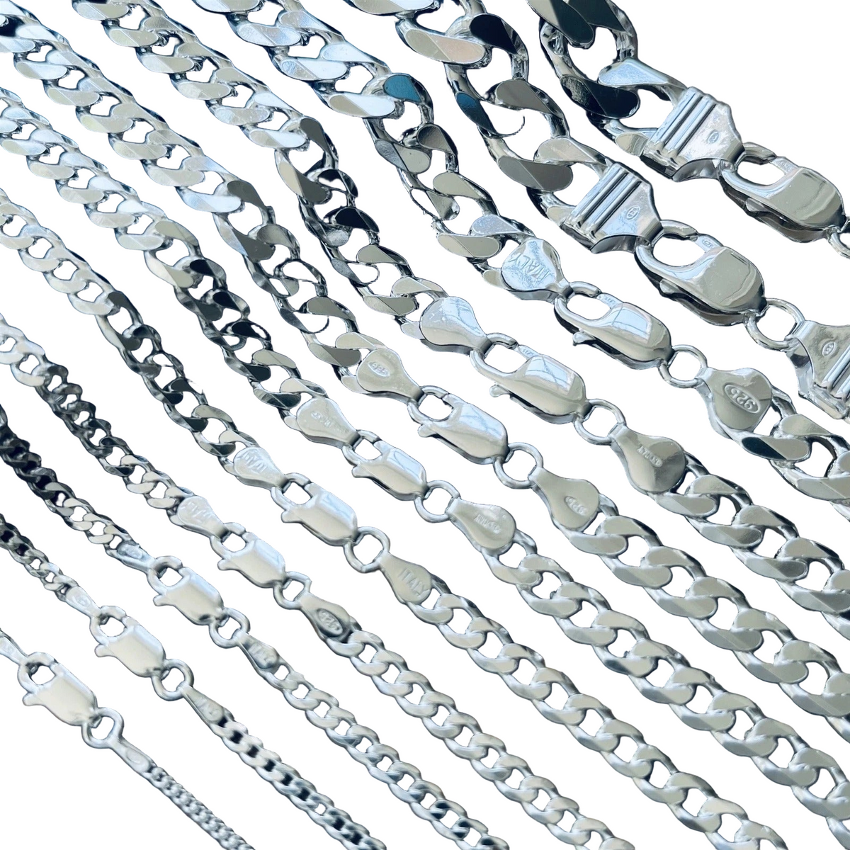 925 Sterling Silver Bracelets Cuban Curb Link for Men and Women