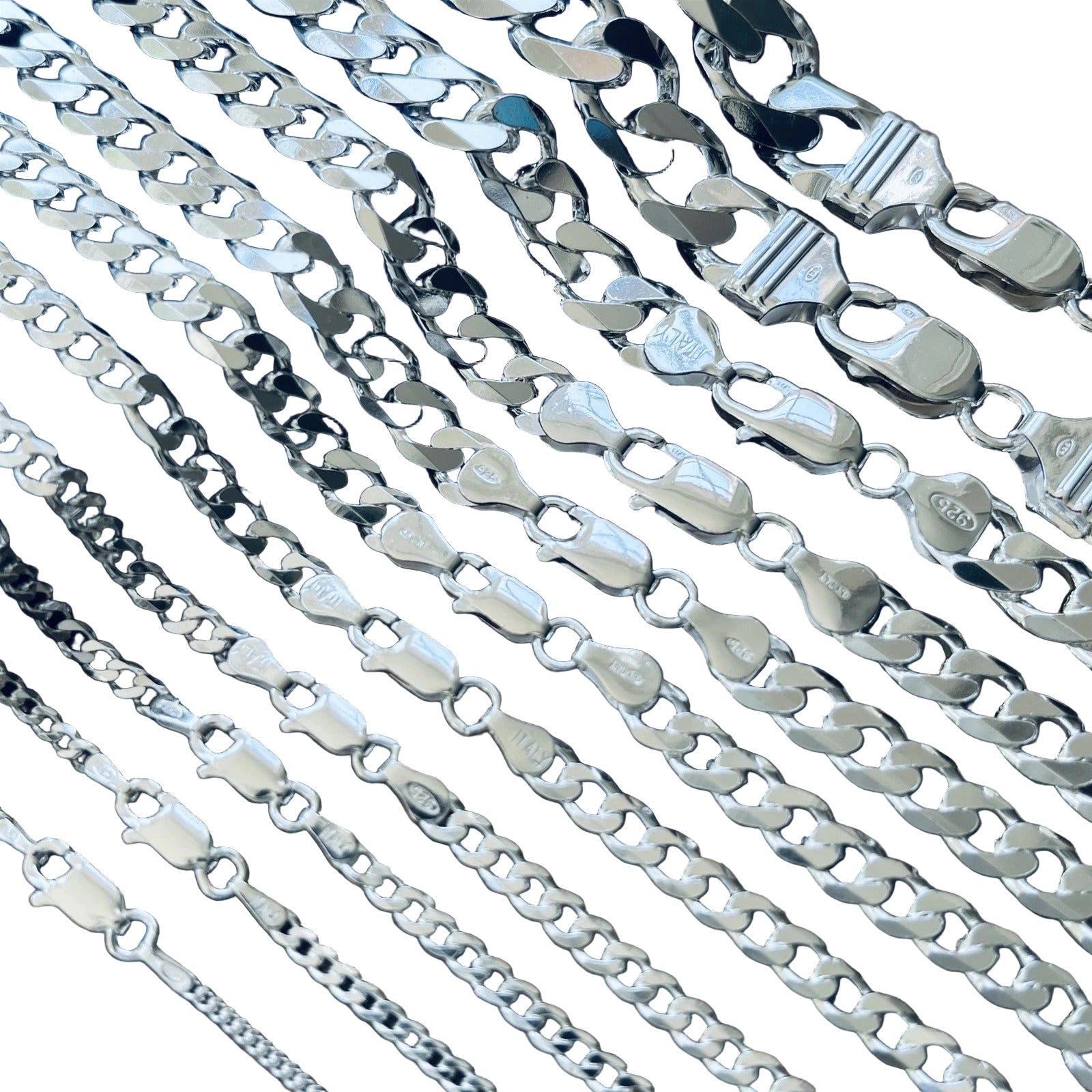 925 Sterling Silver Bracelets Cuban Curb Link for Men and Women