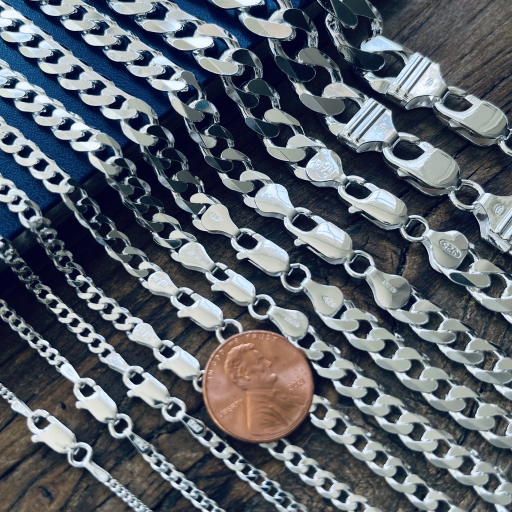 925 Sterling Silver Bracelets Cuban Curb Link for Men and Women