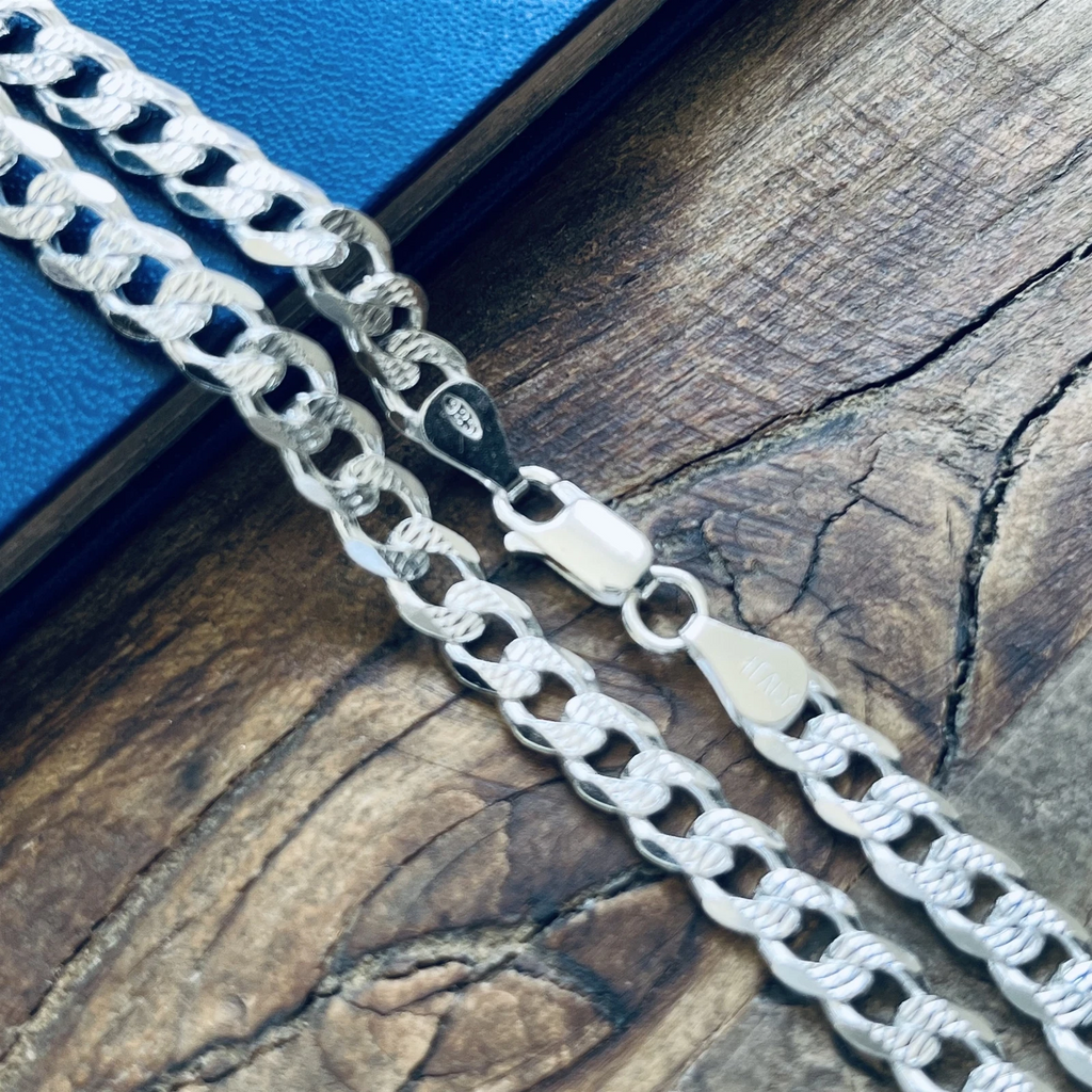 Necklace for Men Women Real Solid 925 Sterling Silver Chain Cuban Curb