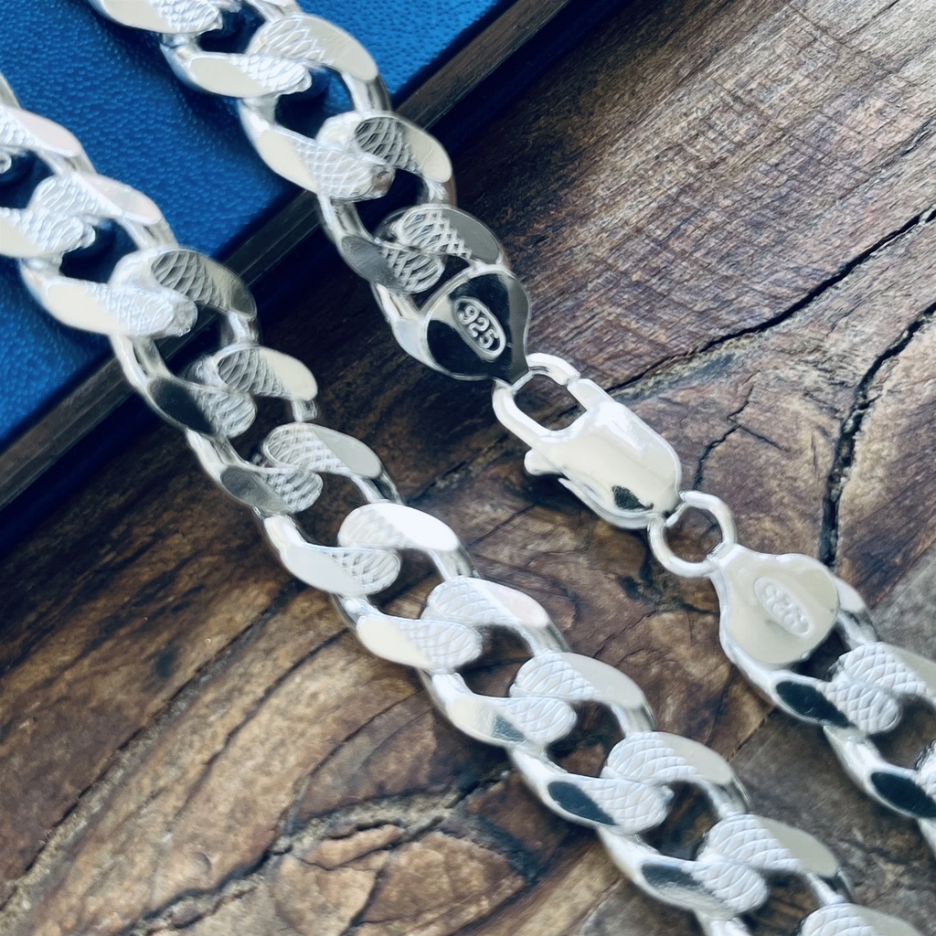 Necklace for Men Women Real Solid 925 Sterling Silver Chain Cuban Curb
