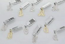 Load image into Gallery viewer, 14k Yellow or White Gold Initial Letter E Alphabet A-Z Charm Pendant
