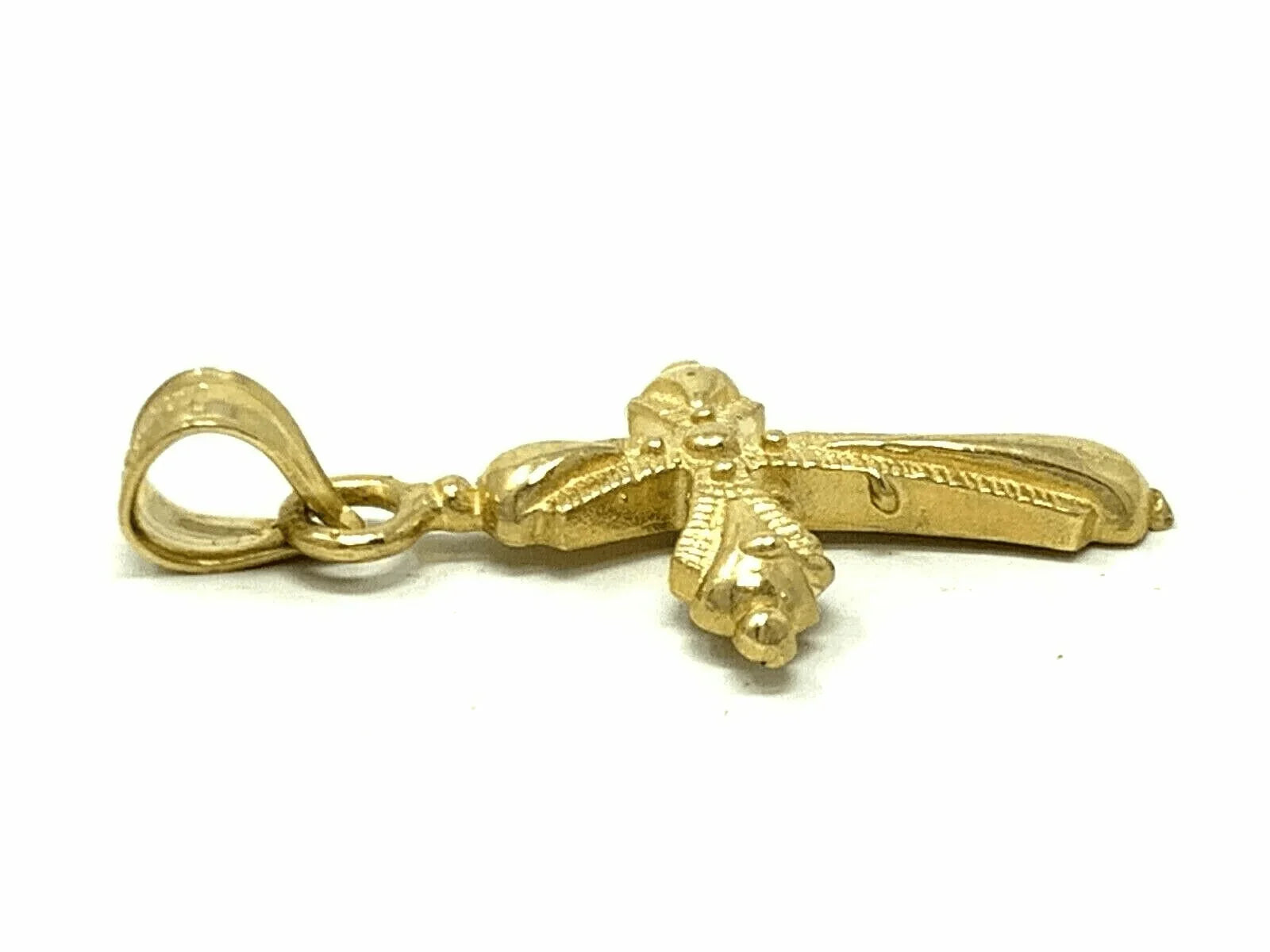 14k Yellow Gold Solid Small Cross Religious Charm Pendant 1.2 grams - Jewelry Store by Erik Rayo