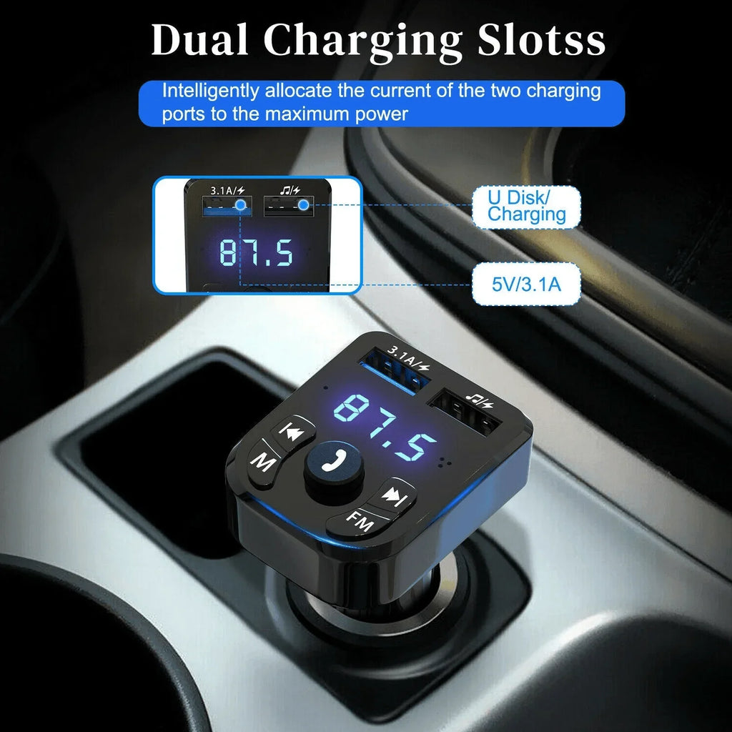 Wireless Car Bluetooth FM Transmitter MP3 Audio USB Charger Adapter Handsfree - Jewelry Store by Erik Rayo