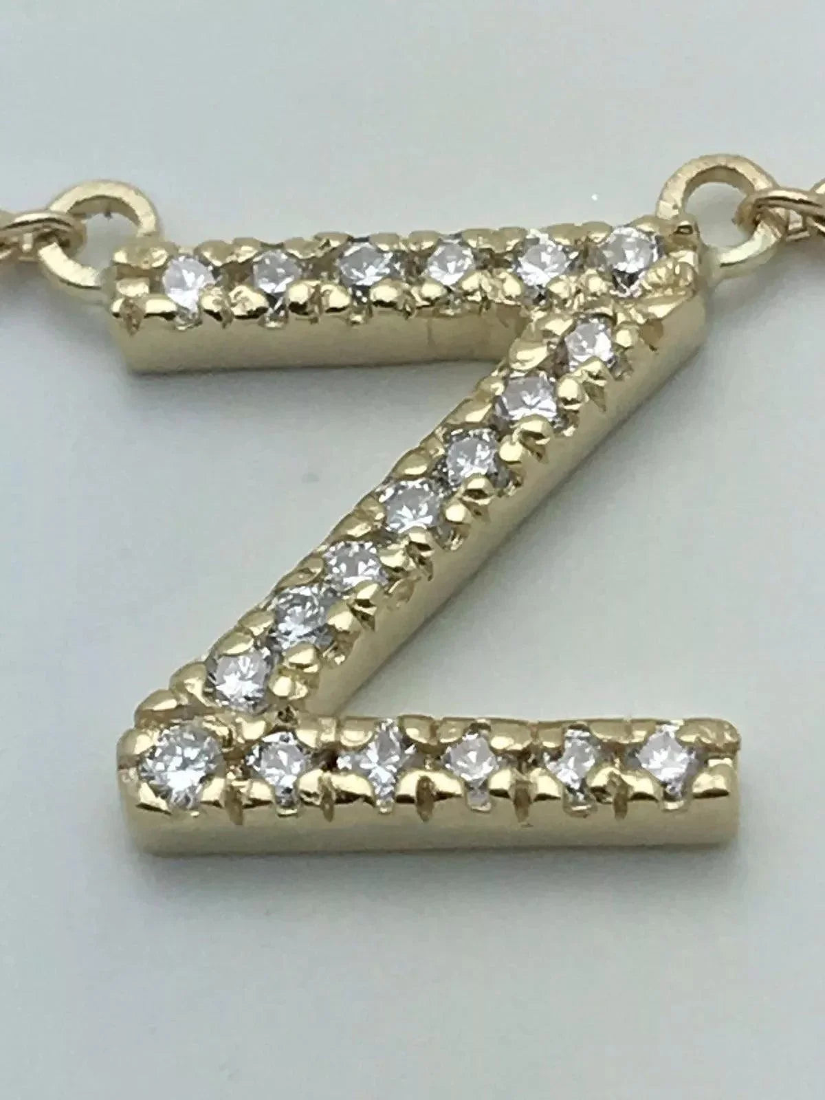 14k Yellow White or Rose Gold Diamond Initial Letter Z Pendant Necklace 18" - Jewelry Store by Erik Rayo