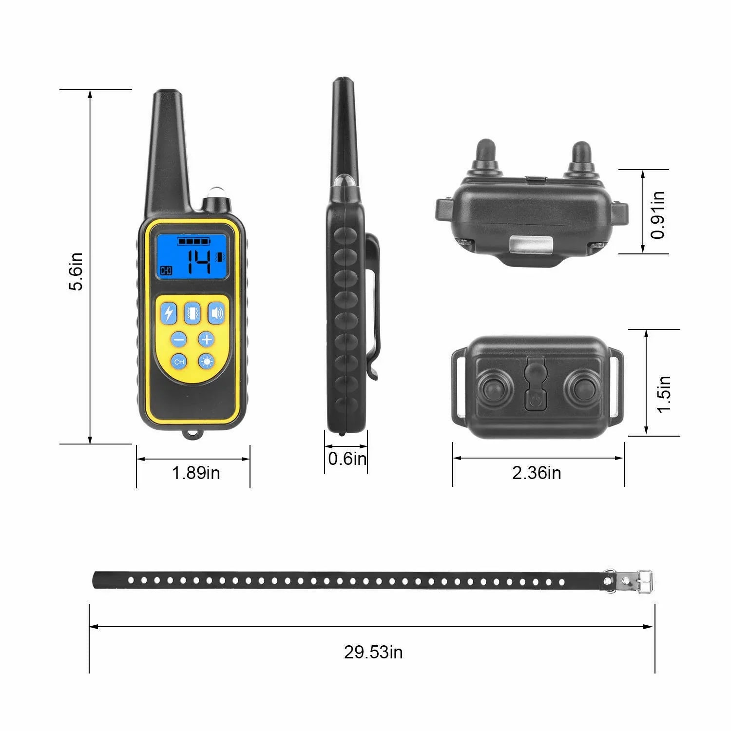 2600 FT Remote Dog Shock Training 2 Collar Set Rechargeable Waterproof LCD Pet - Jewelry Store by Erik Rayo