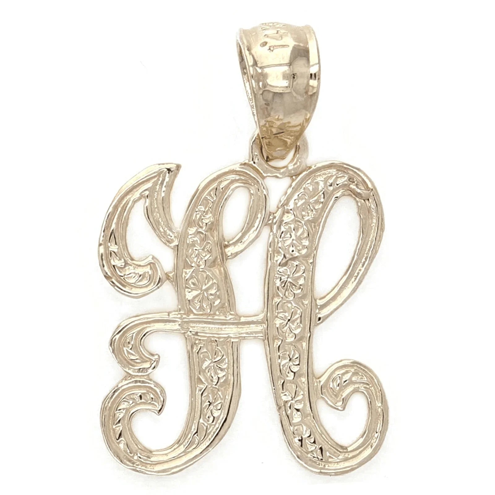 14k Yellow or White Gold Initial Letter Charm Pendant Alphabet A-Z Available - Jewelry Store by Erik Rayo