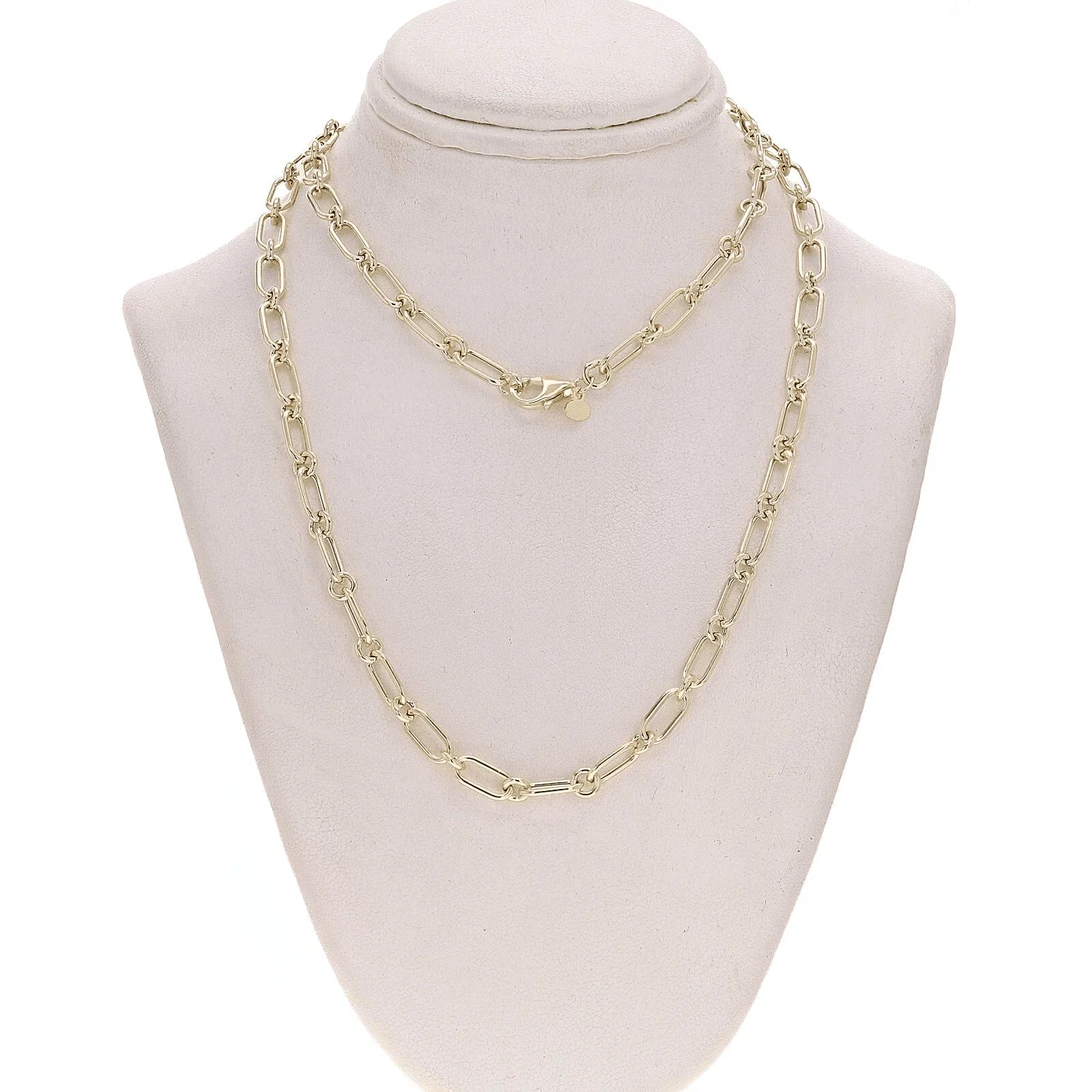 Italian 14k Yellow Gold Hollow Paper Clip Chain Necklace 20" 4.7mm 7.2 grams - Jewelry Store by Erik Rayo