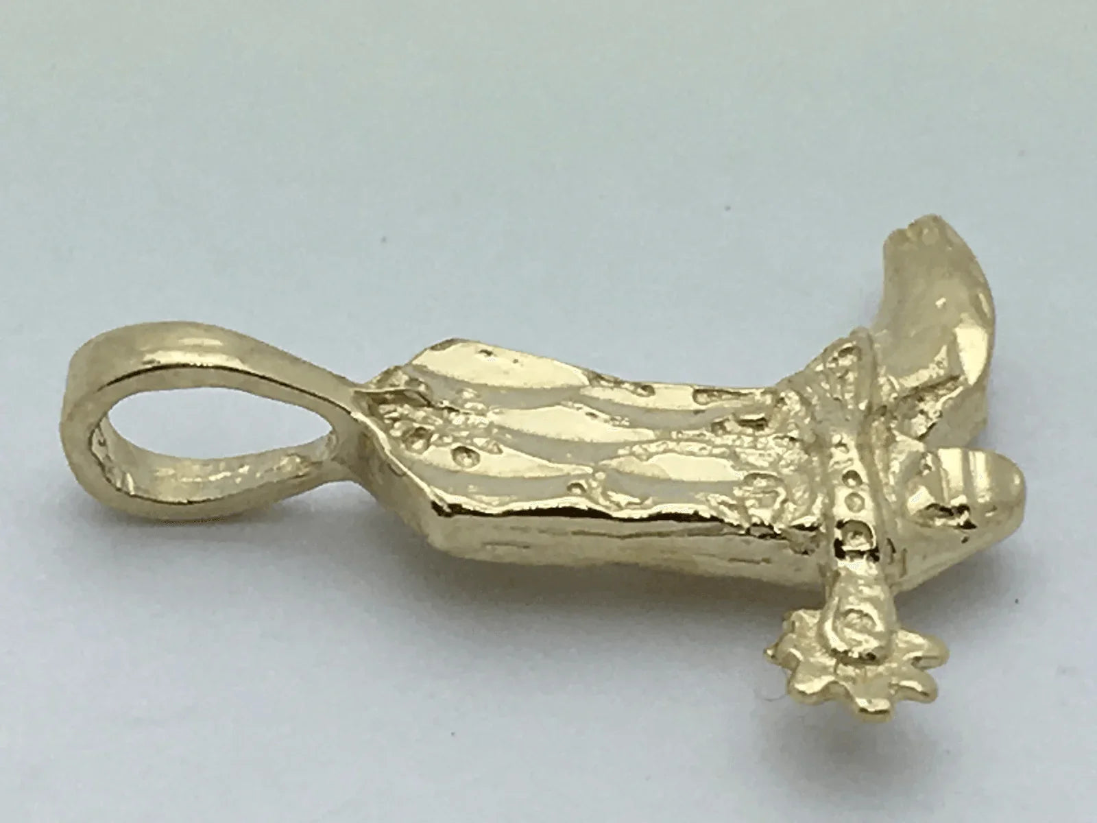 14k Yellow Gold Western Cowgirl Boots Cowboy Boots Charm Pendant 1.3 grams - Jewelry Store by Erik Rayo