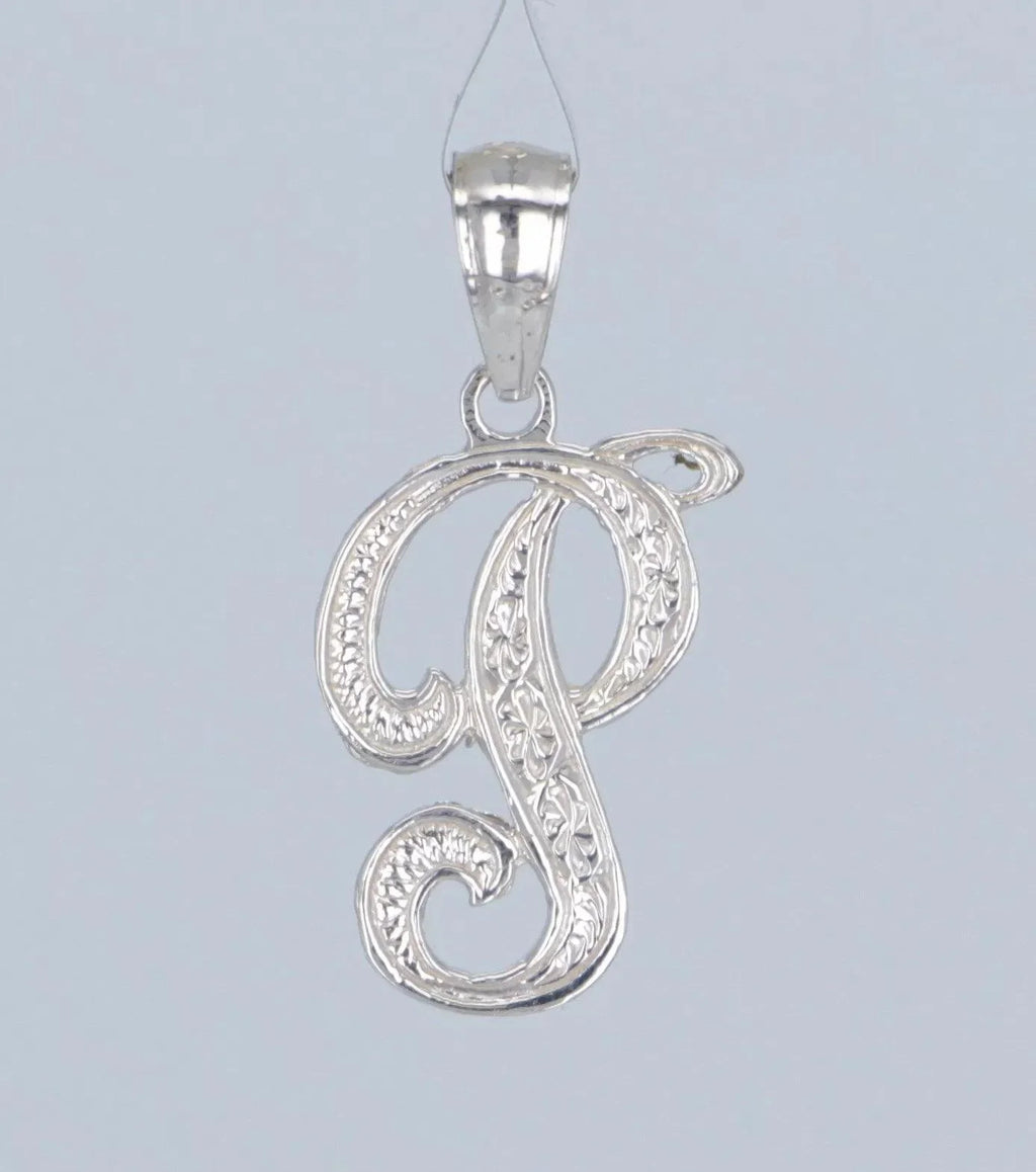 14k Yellow or White Gold Initial Letter P Alphabet A-Z Charm Pendant - Jewelry Store by Erik Rayo
