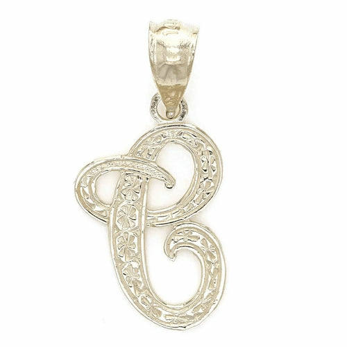 14k Yellow or White Gold Initial Letter C Alphabet A-Z Charm Pendant - Jewelry Store by Erik Rayo