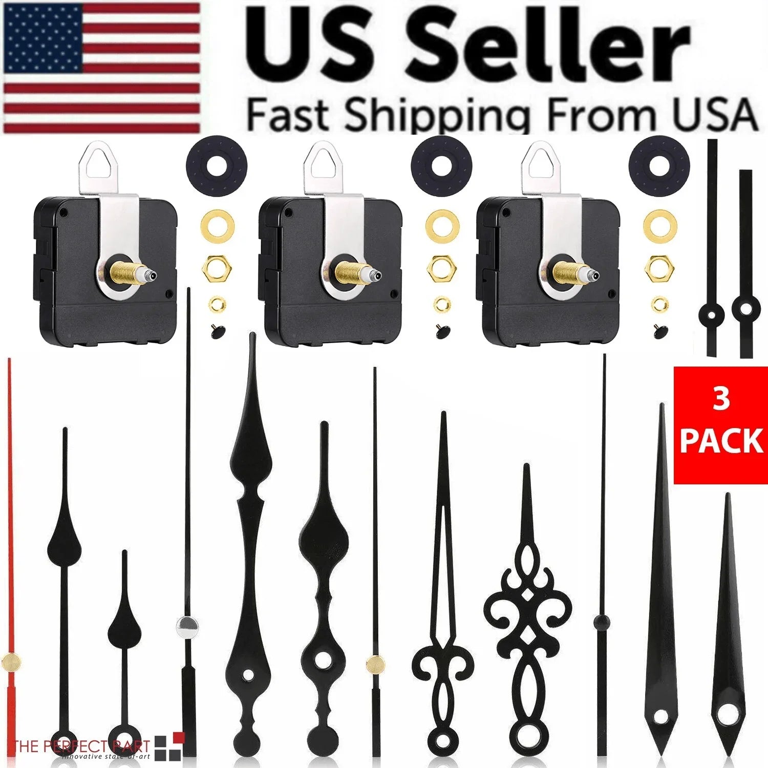 DIY Clock Movement Quartz Mechanism Wall Replacement Repair Tool Parts Hands Kit - Jewelry Store by Erik Rayo
