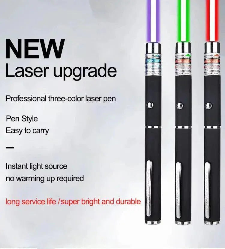 3 Pack 900 Mile Laser Pointer Pen Green Blue Red Light Visible Beam Lazer - Jewelry Store by Erik Rayo
