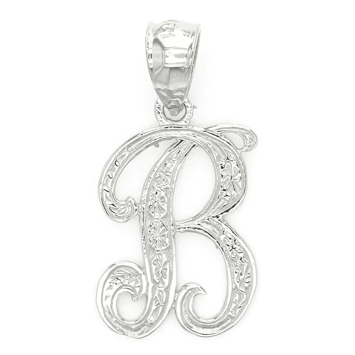 14k Yellow or White Gold Initial Letter B Alphabet A-Z Charm Pendant - Jewelry Store by Erik Rayo