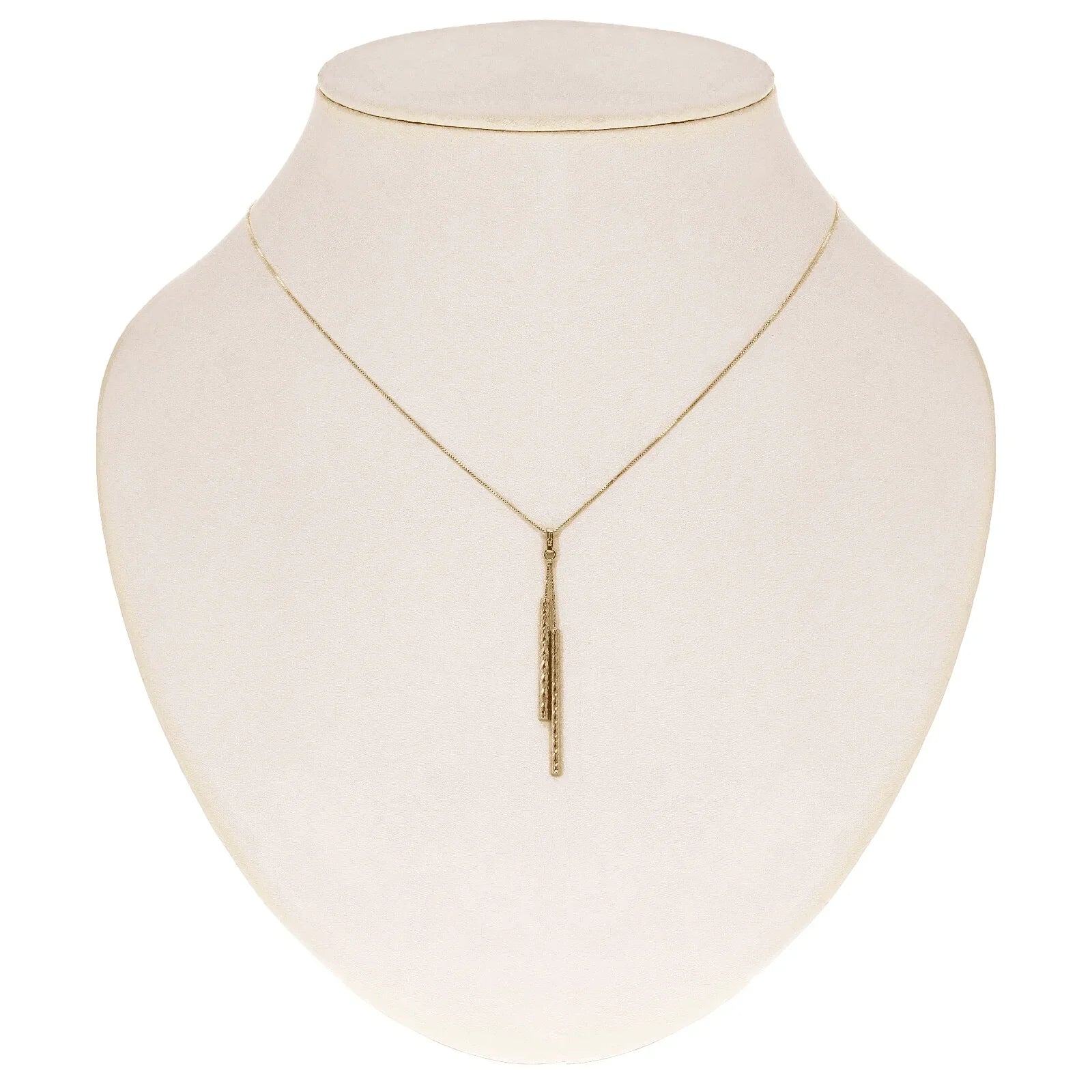 Italian 14k Yellow Gold Diamond-Cut Tube Gold Bar Necklace 18" 1.7 grams - Jewelry Store by Erik Rayo