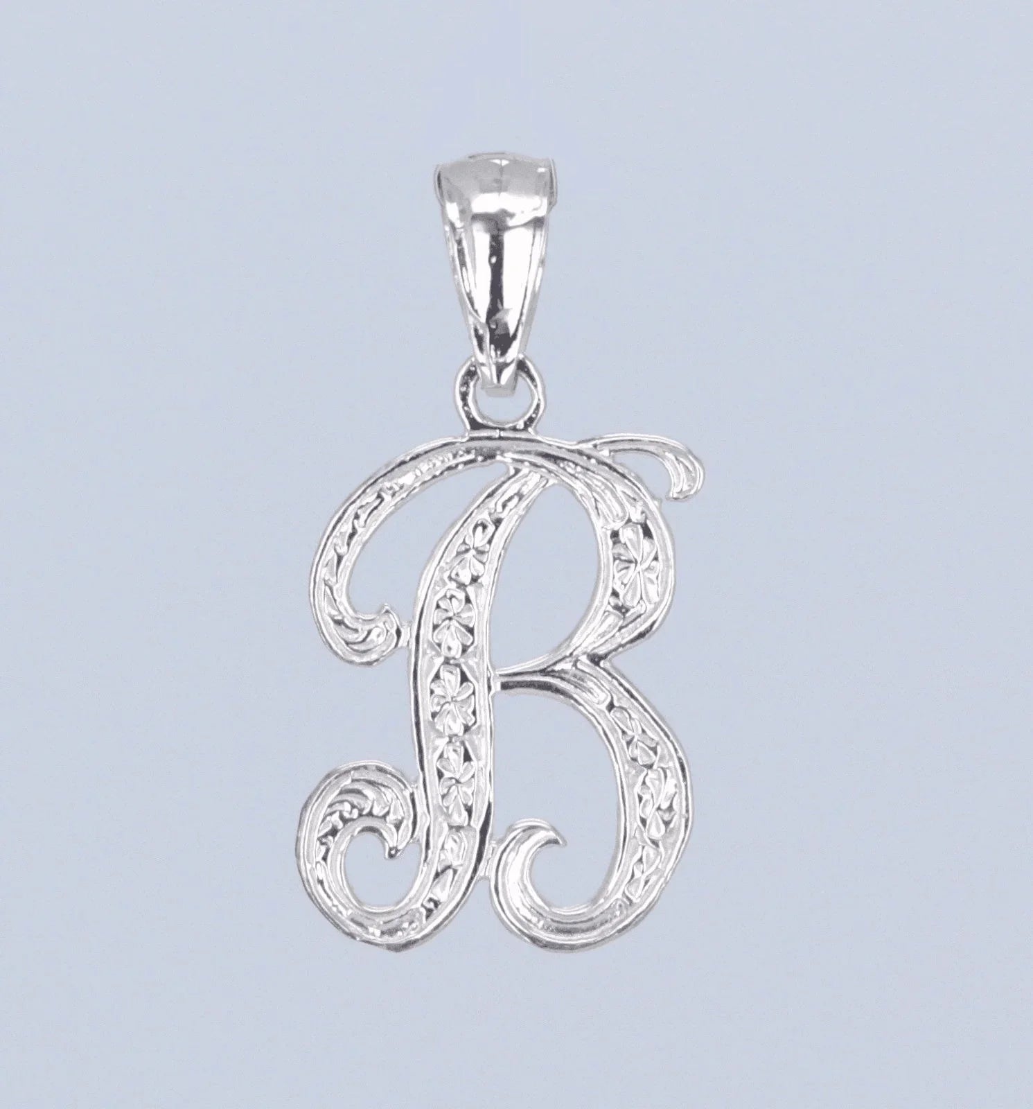 14k Yellow or White Gold Initial Letter B Alphabet A-Z Charm Pendant - Jewelry Store by Erik Rayo