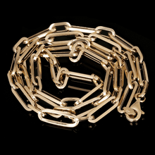 Load image into Gallery viewer, Italian 14k Yellow Gold Hollow Paper Clip Chain Necklace 20&quot; 4.2mm 7 grams
