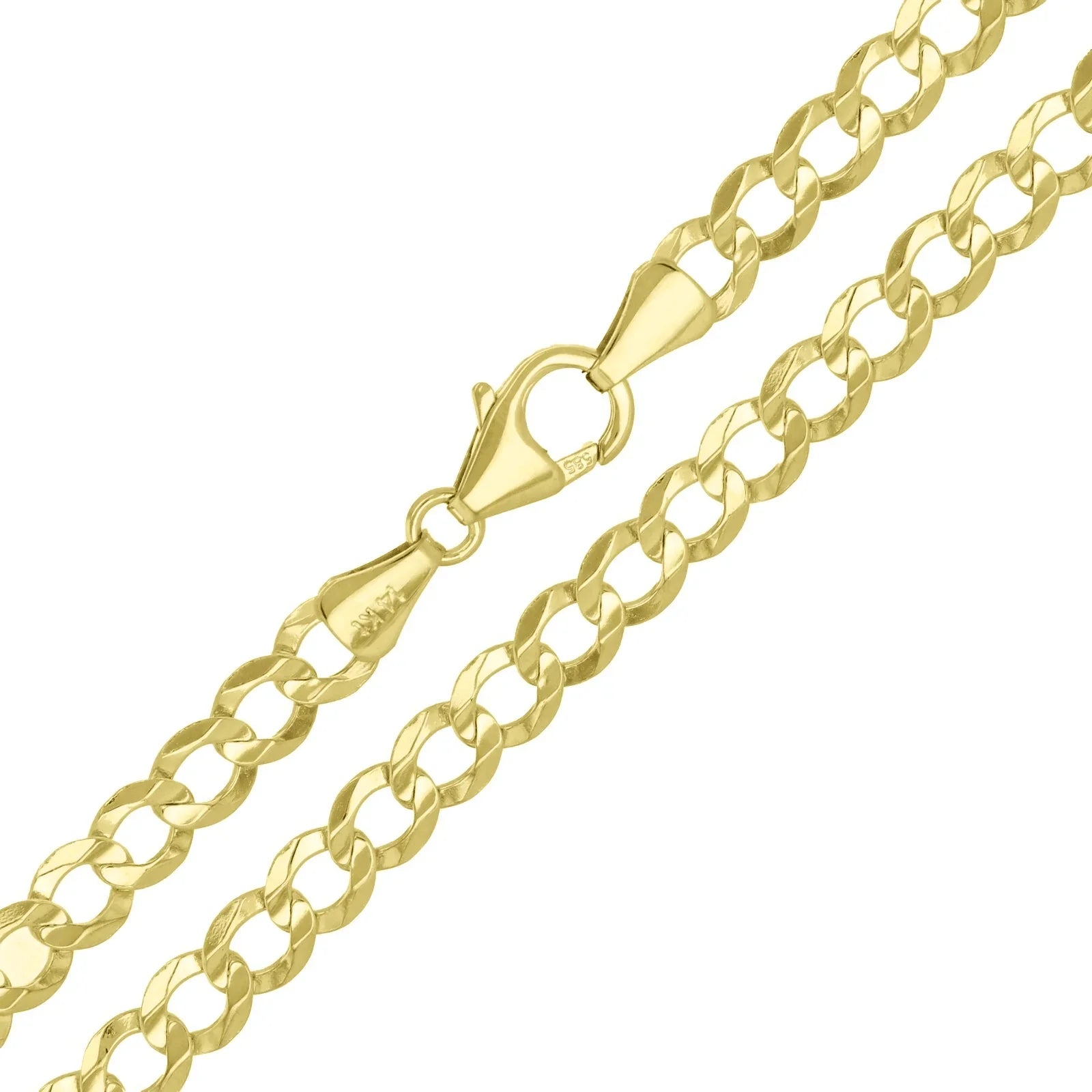 Italian 14k Yellow Gold Solid Curb Link Chain Necklace 4.6mm 22" 12 grams - Jewelry Store by Erik Rayo