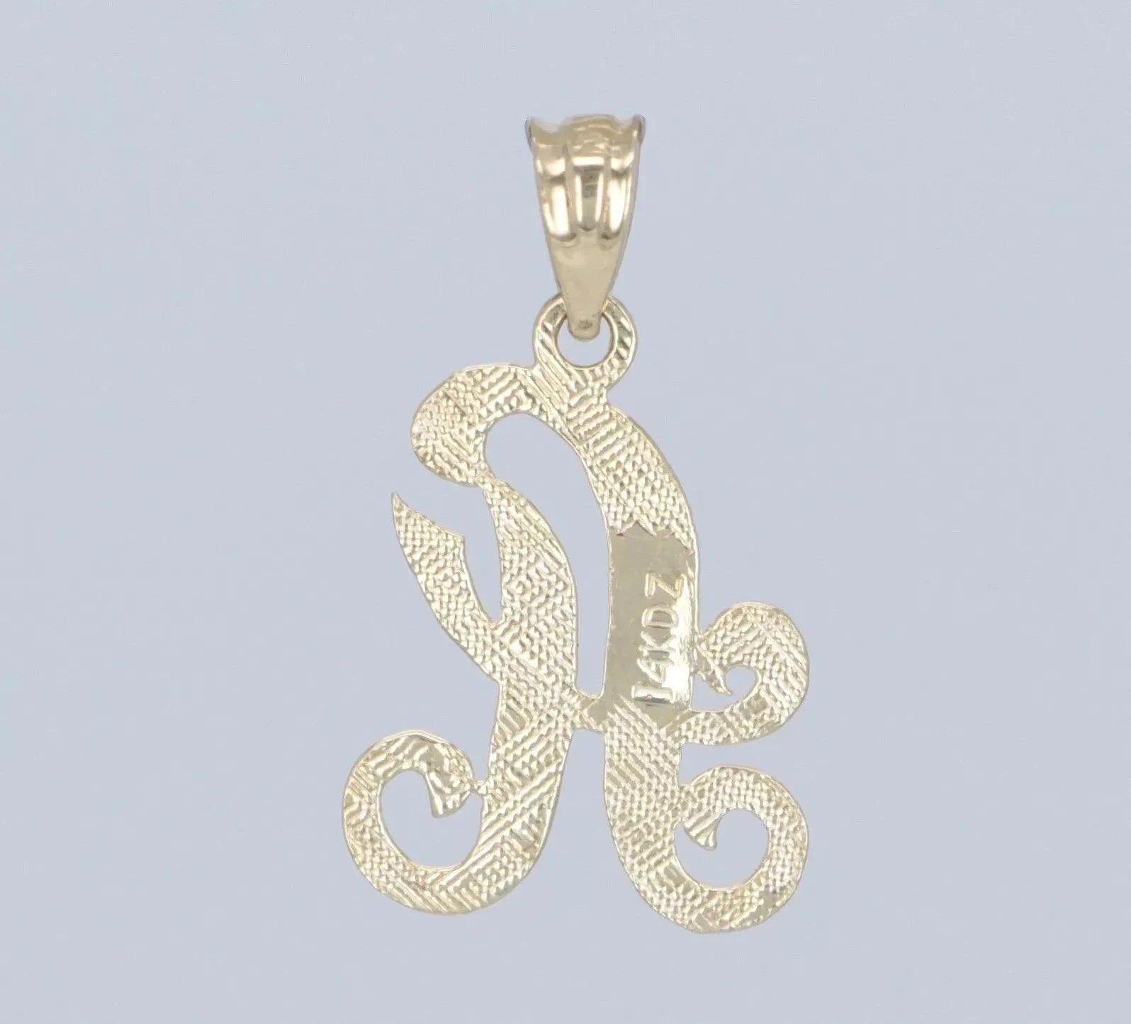 14k Yellow or White Gold Initial Letter F Alphabet A-Z Charm Pendant - Jewelry Store by Erik Rayo