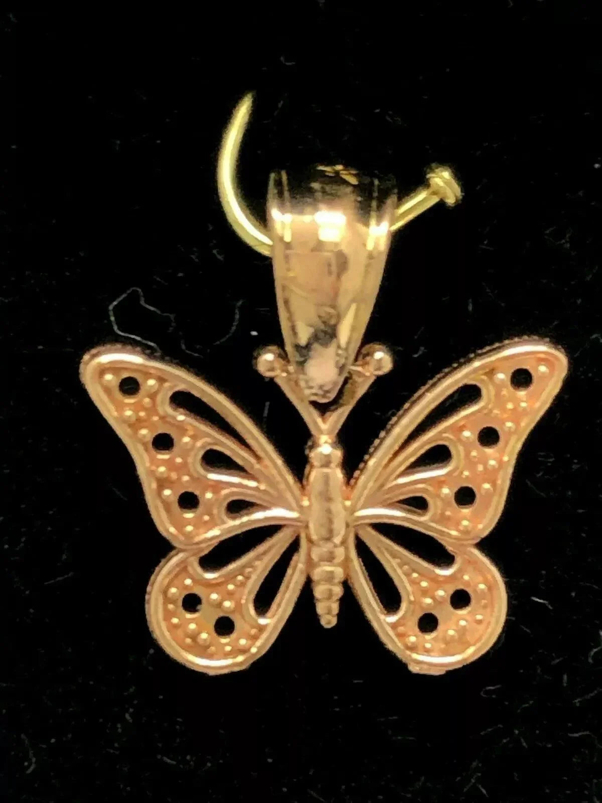 14k Yellow White or Rose Gold Butterfly Charm Pendant - Jewelry Store by Erik Rayo