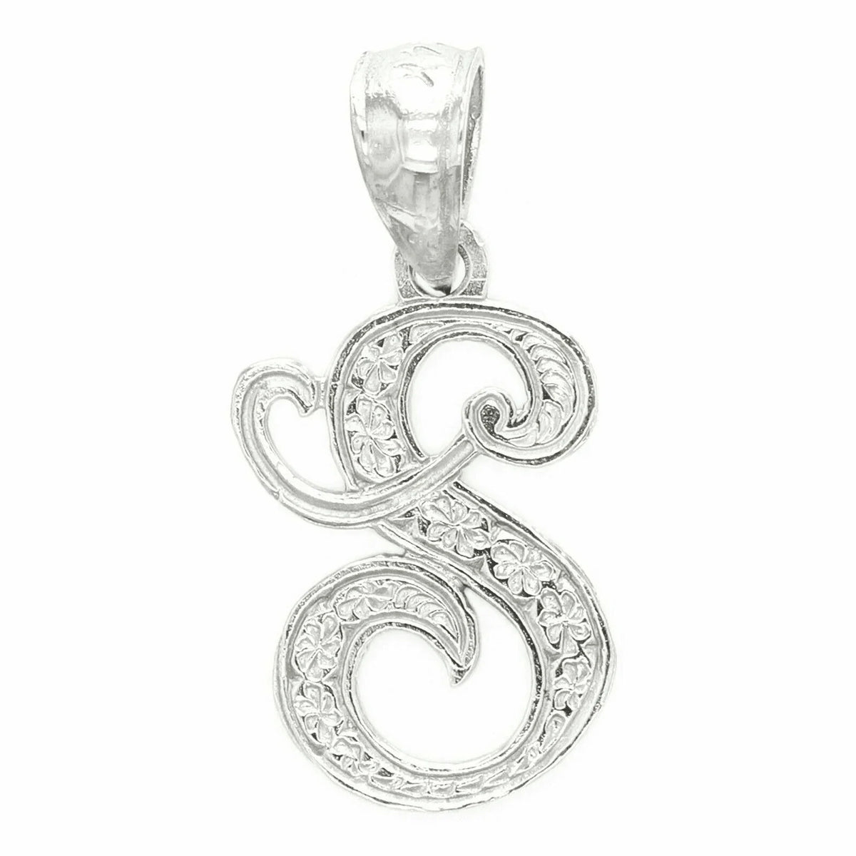 14k Yellow or White Gold Initial Letter S Alphabet A-Z Charm Pendant - Jewelry Store by Erik Rayo
