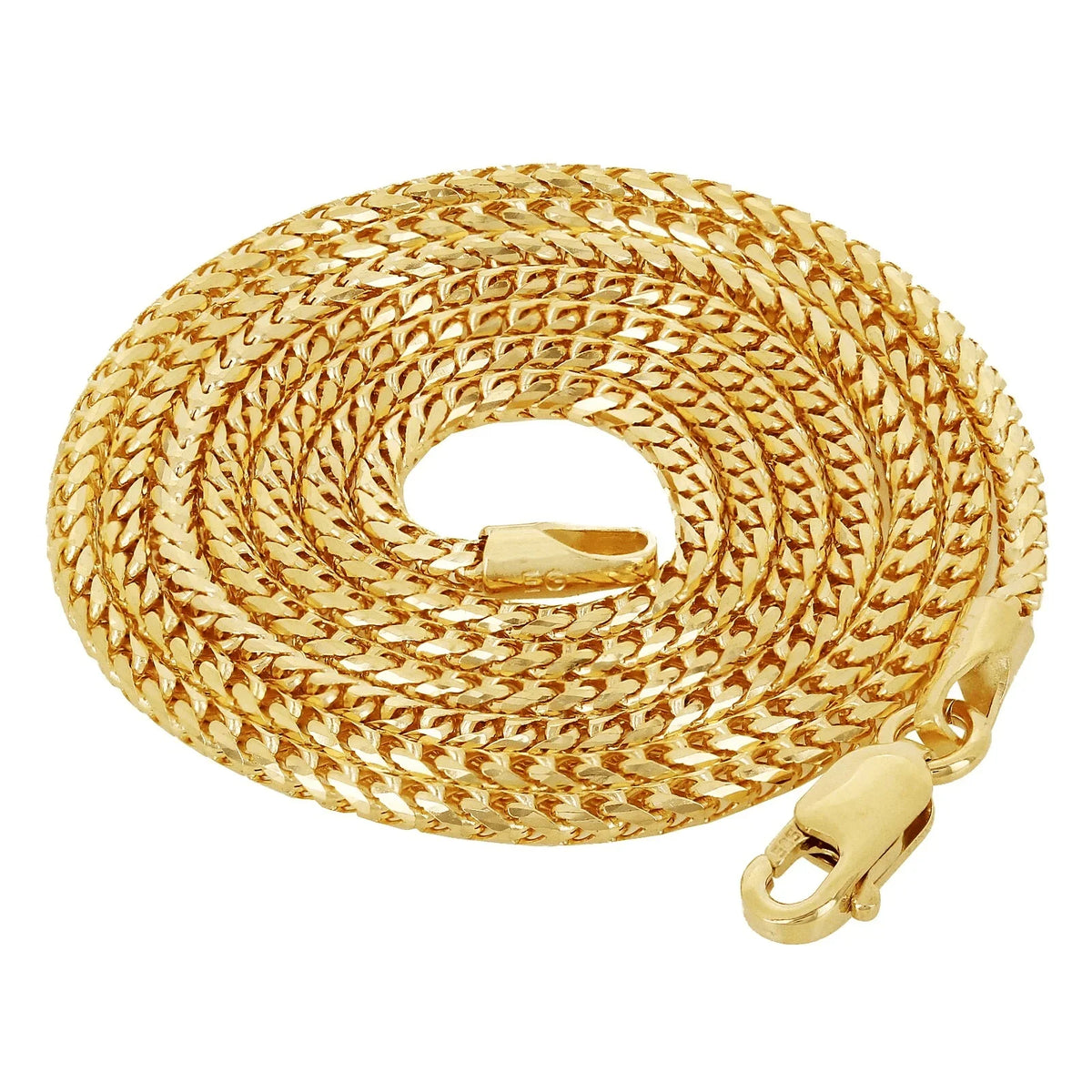 14k Yellow Gold Solid Diamond Cut Franco Chain Necklace 22" 1.5mm 7.8 grams - Jewelry Store by Erik Rayo