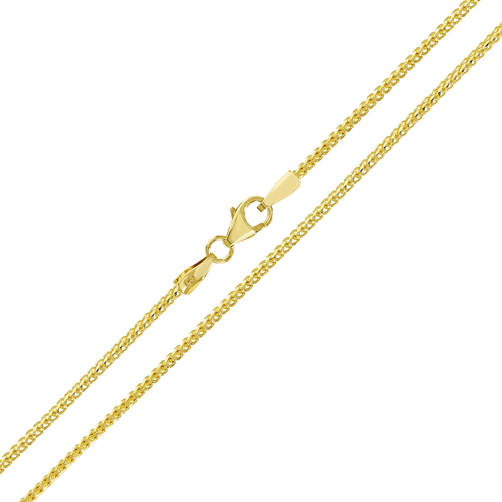 Italian 14k Yellow Gold Solid Diamond Cut Franco Chain Necklace 18" 1.2mm 3.7g - Jewelry Store by Erik Rayo