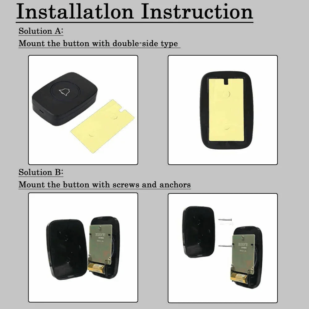 Wireless Doorbell Chime Waterproof Plugin Receiver Adjustable Volume 1000FT Kit - Jewelry Store by Erik Rayo