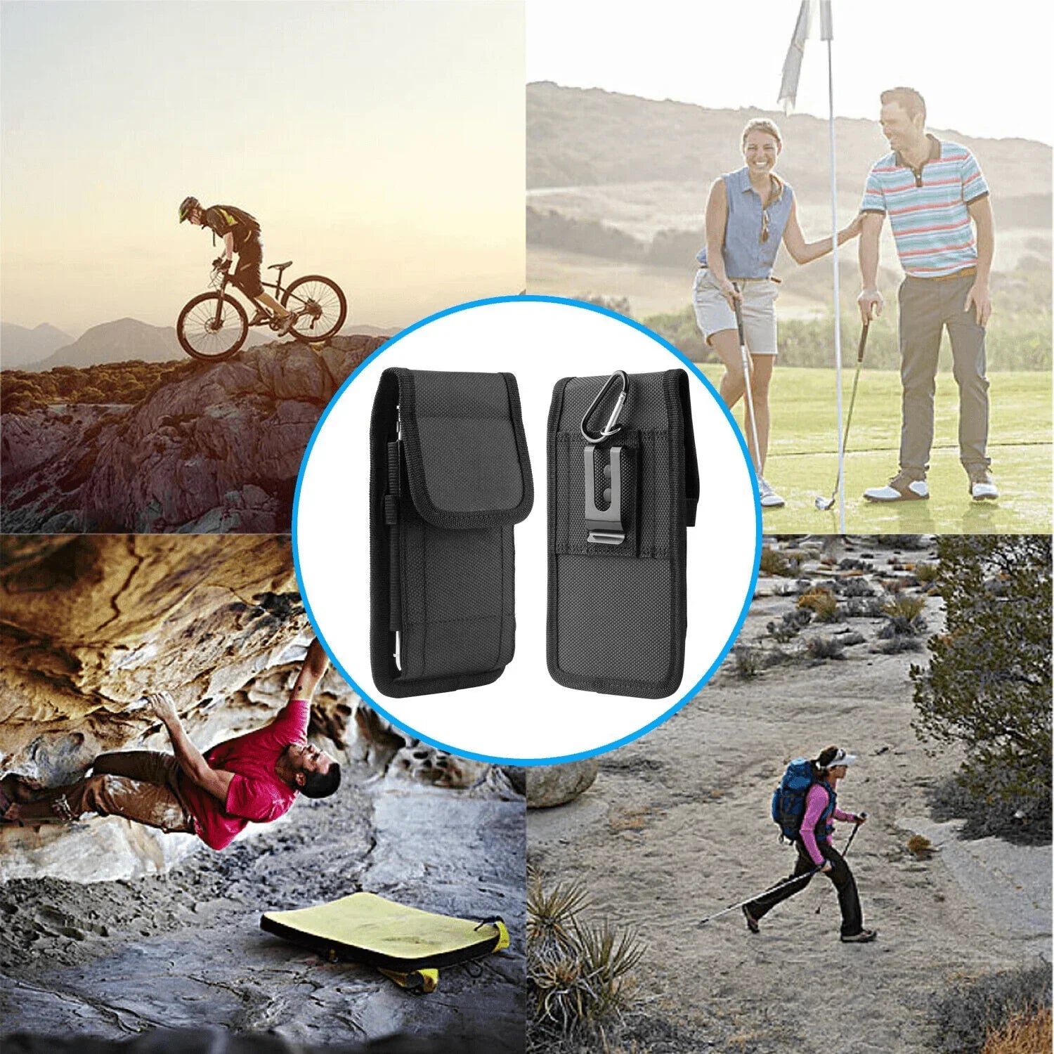 Vertical Cell Phone Holster Pouch Wallet Case With Belt Clip For iPhone Samsung - Jewelry Store by Erik Rayo