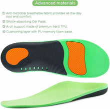 Load image into Gallery viewer, Orthotic Shoe Insoles Inserts Flat Feet High Arch Support For Plantar Fasciitis
