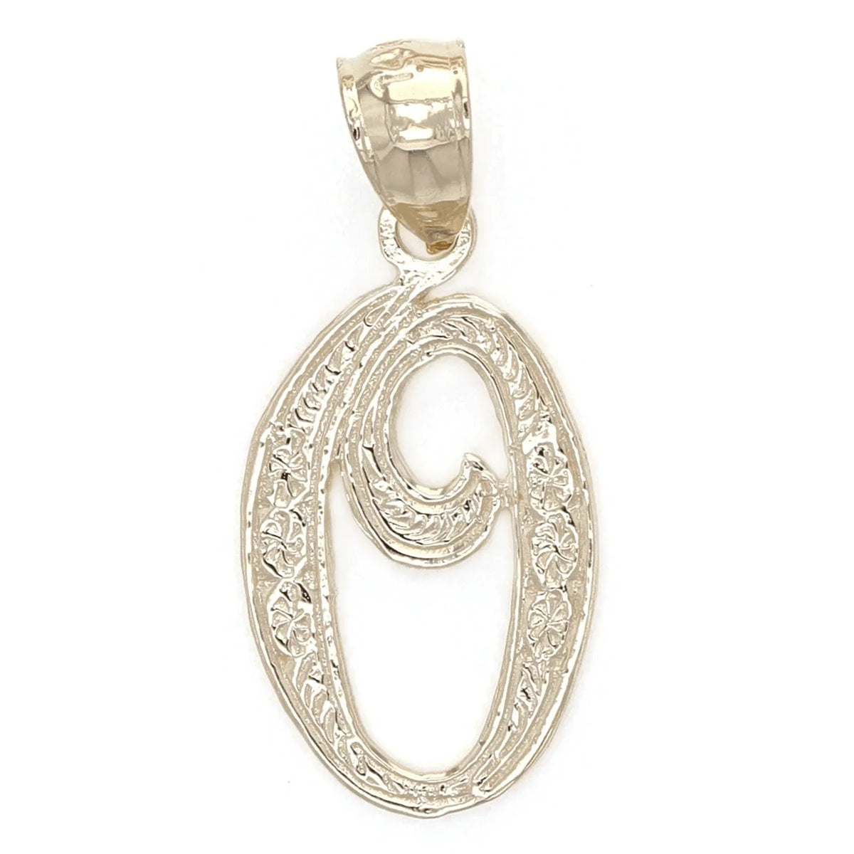 14k Yellow or White Gold Initial Letter O Alphabet A-Z Charm Pendant - Jewelry Store by Erik Rayo