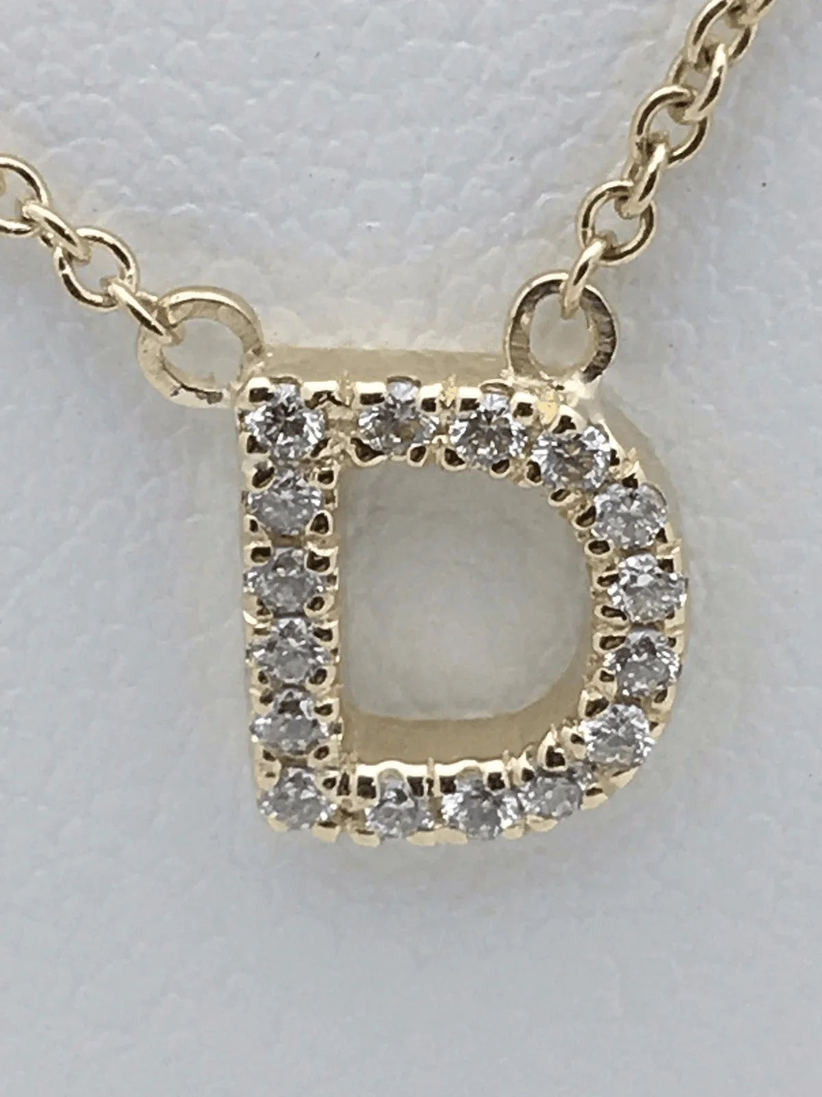 14k Yellow White or Rose Gold Diamond Initial Letter D Pendant Necklace 18" - Jewelry Store by Erik Rayo