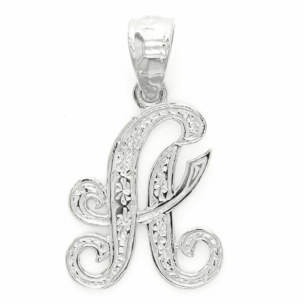 14k Yellow or White Gold Initial Letter A Alphabet A-Z Charm Pendant