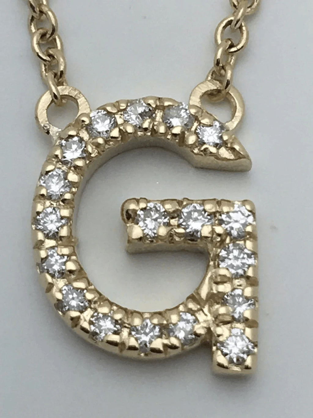14k Yellow White or Rose Gold Diamond Initial Letter G Pendant Necklace 18" - Jewelry Store by Erik Rayo