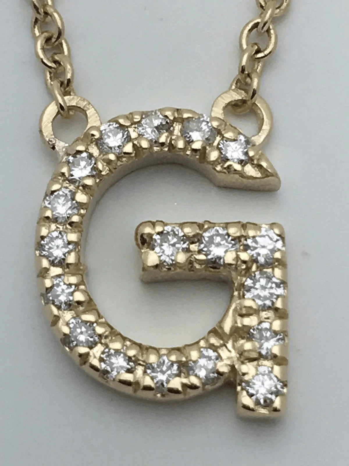 14k Yellow White or Rose Gold Diamond Initial Letter G Pendant Necklace 18" - Jewelry Store by Erik Rayo