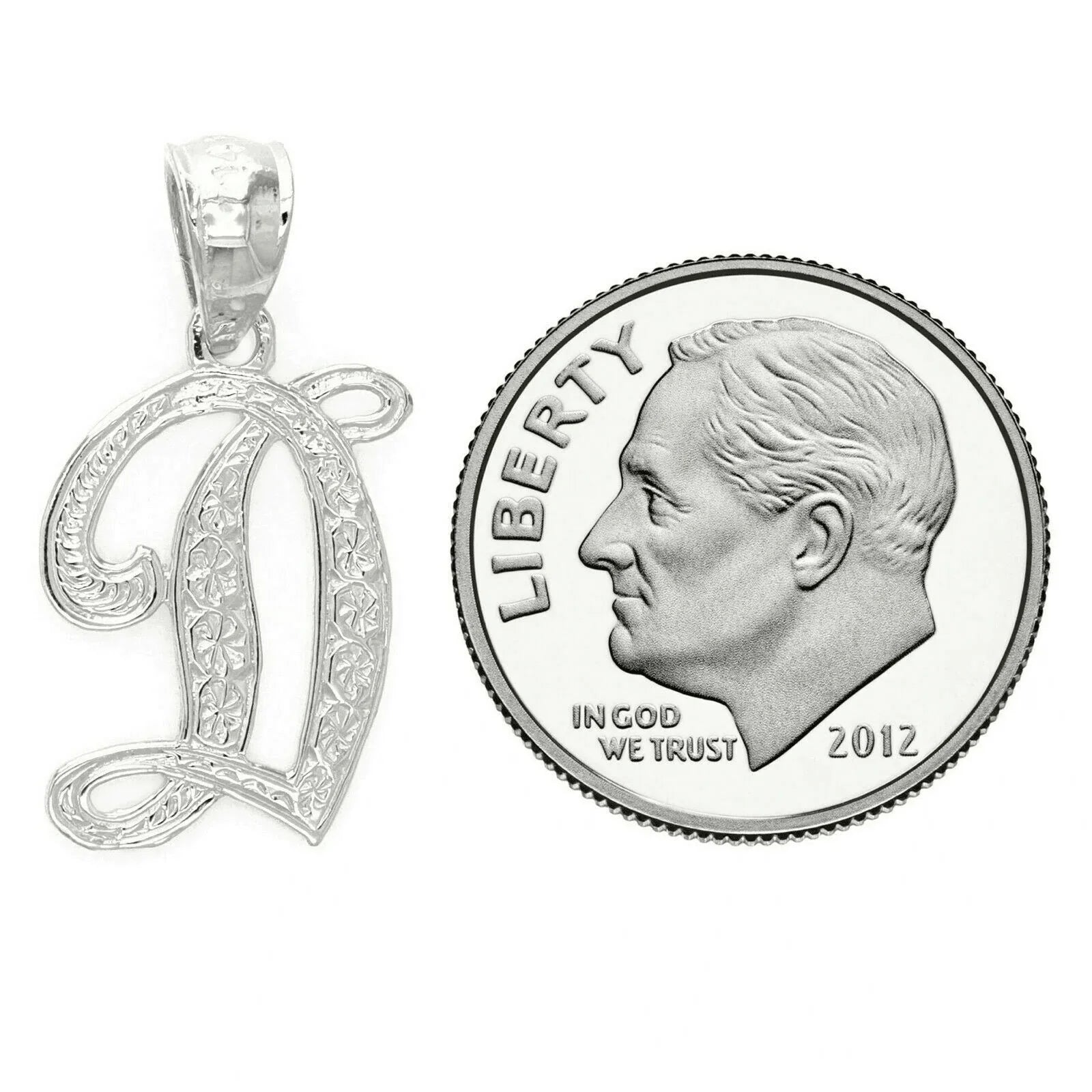 14k Yellow or White Gold Initial Letter D Alphabet A-Z Charm Pendant - Jewelry Store by Erik Rayo