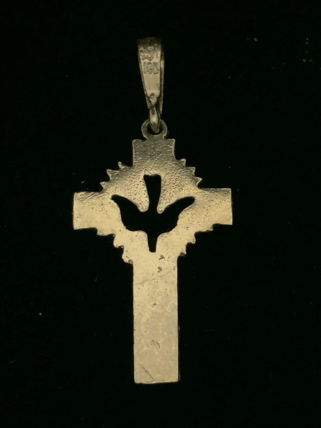 14k Yellow Gold Solid Religious Dove Cross Charm Pendant 1.3" 1.5 grams - Jewelry Store by Erik Rayo