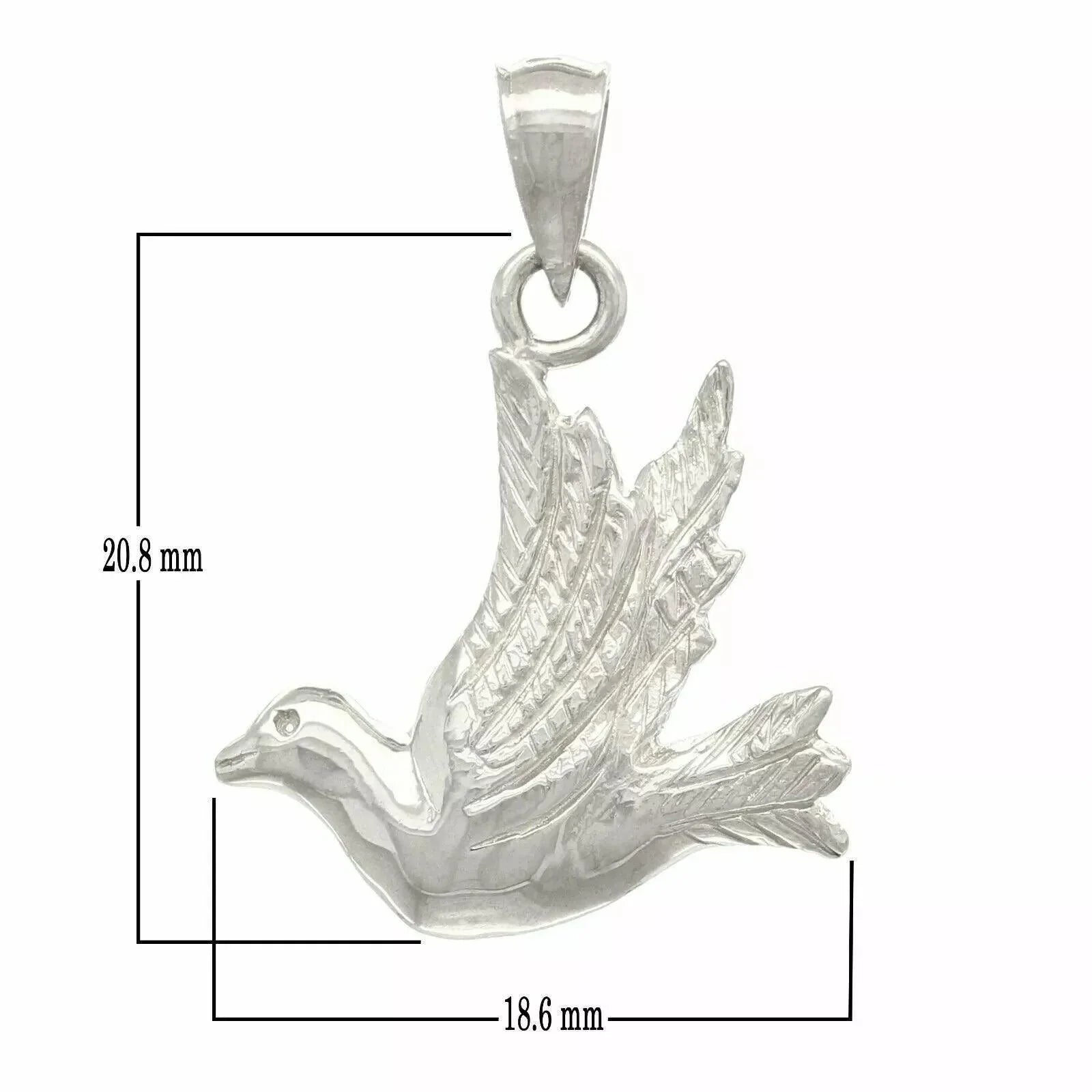 14k Yellow White or Rose Gold Flying Dove Bird Charm Pendant - Jewelry Store by Erik Rayo