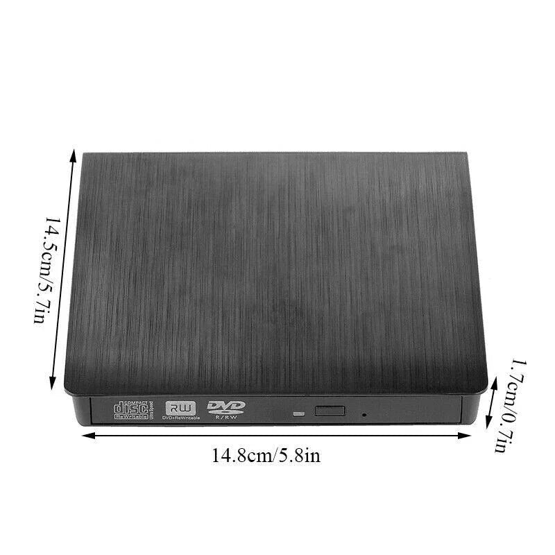 Slim External CD DVD RW Drive USB 3.0 Writer Burner Player Black For Laptop PC - Jewelry Store by Erik Rayo
