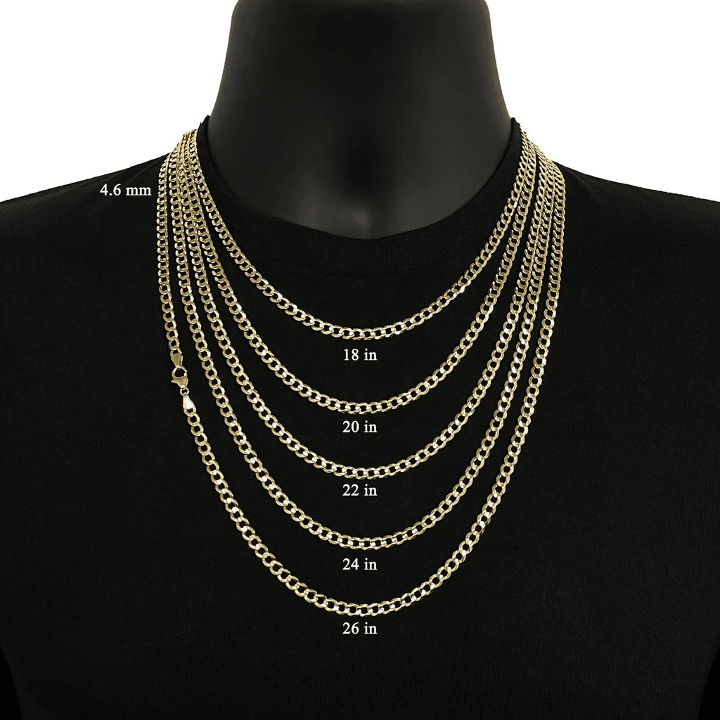Italian 14k Yellow Gold Solid Curb Link Chain Necklace 4.6mm 22" 12 grams - Jewelry Store by Erik Rayo