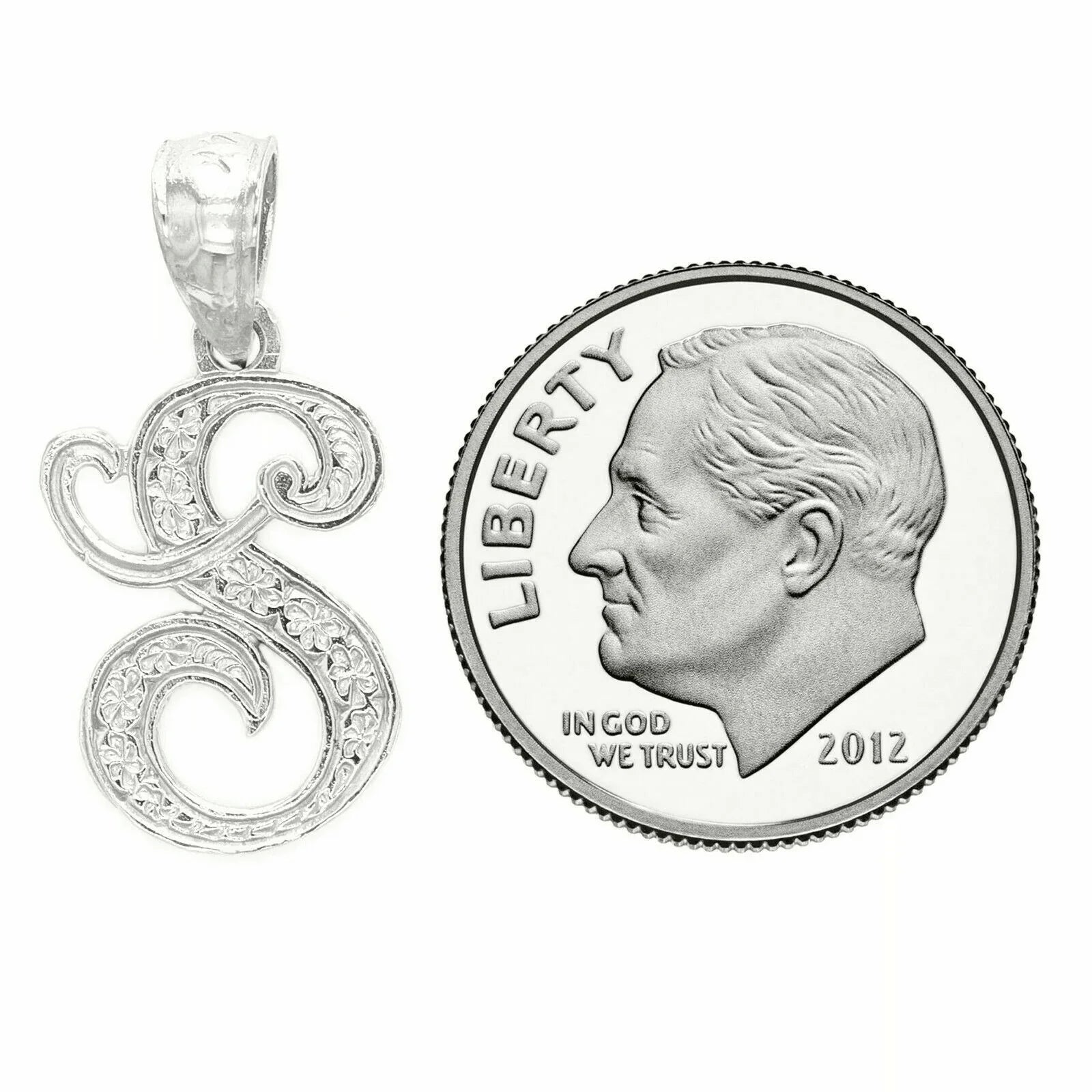 14k Yellow or White Gold Initial Letter S Alphabet A-Z Charm Pendant - Jewelry Store by Erik Rayo