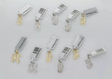 Load image into Gallery viewer, 14k Yellow or White Gold Initial Letter M Alphabet A-Z Charm Pendant

