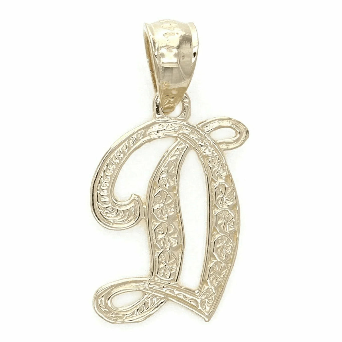14k Yellow or White Gold Initial Letter D Alphabet A-Z Charm Pendant - Jewelry Store by Erik Rayo
