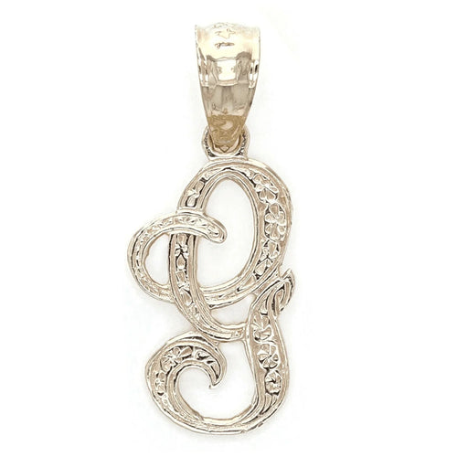 14k Yellow or White Gold Initial Letter G Alphabet A-Z Charm Pendant - Jewelry Store by Erik Rayo