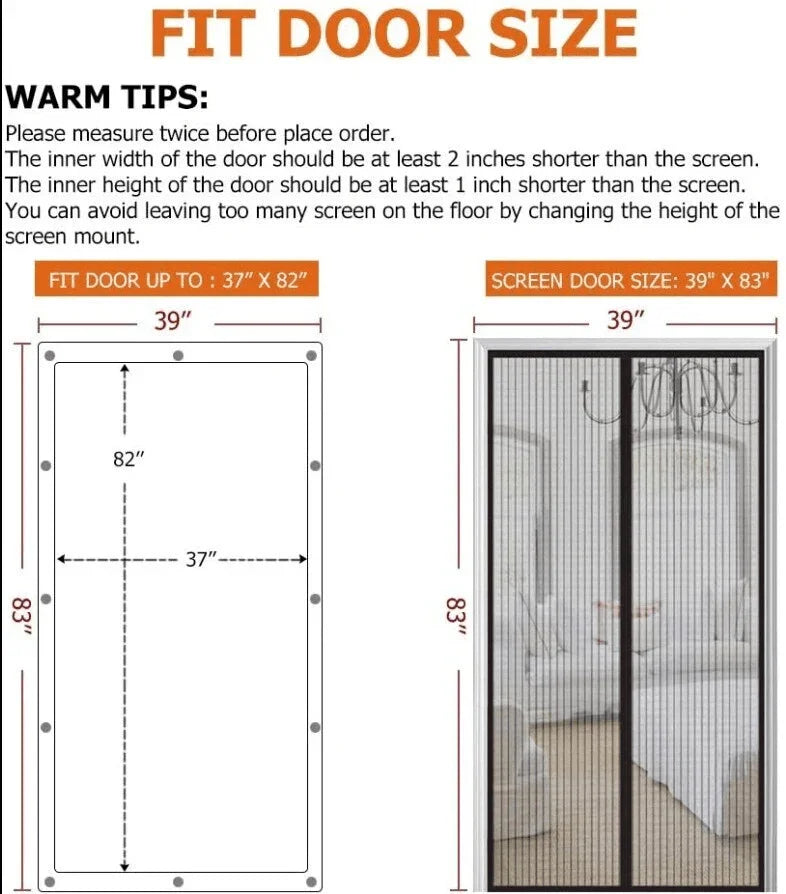 Magnetic Screen Door Mesh Curtain Durable Heavy Duty Mosquito Net Bug Hands Free - Jewelry Store by Erik Rayo