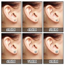 Load image into Gallery viewer, Stud Earrings with Roundback 6 Pair Stainless Steel Round Cubic Zirconia for Men Women Children and Babies - Jewelry Store by Erik Rayo
