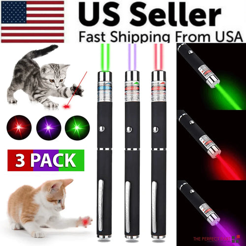 3 Pack 900 Mile Laser Pointer Pen Green Blue Red Light Visible Beam Lazer - Jewelry Store by Erik Rayo