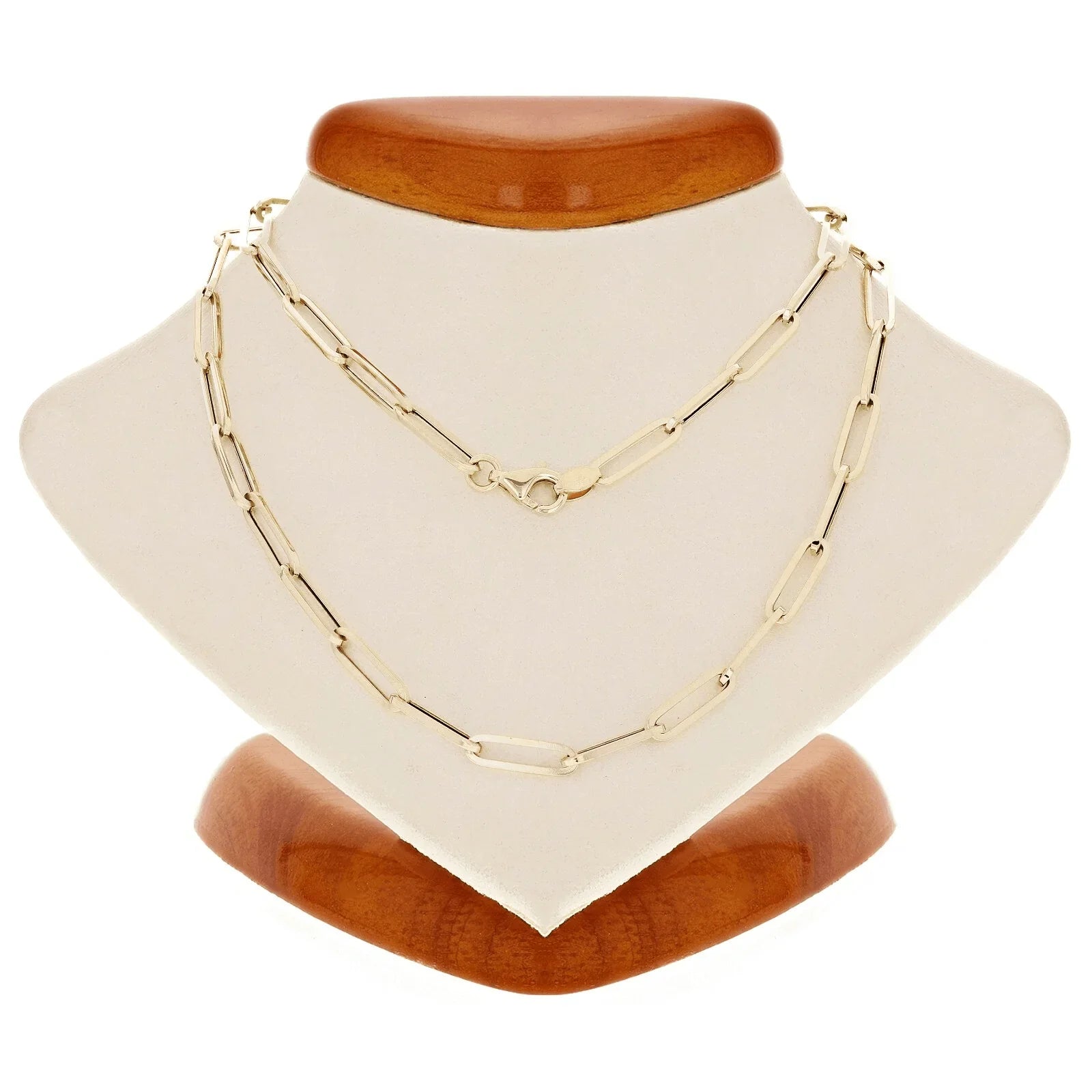 Italian 14k Yellow Gold Hollow Paper Clip Chain Necklace 22" 3.2mm 3.9 grams - Jewelry Store by Erik Rayo