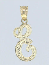 Load image into Gallery viewer, 14k Yellow or White Gold Initial Letter E Alphabet A-Z Charm Pendant
