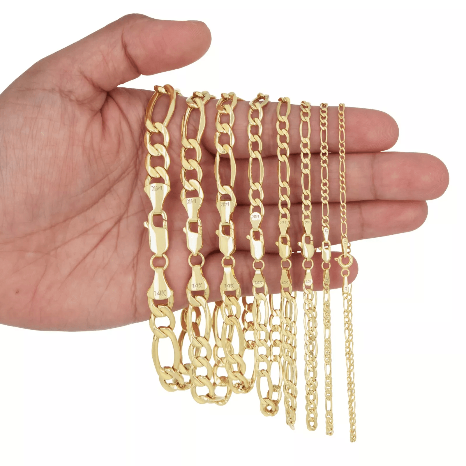 14K Gold Figaro Necklace Chains Men Women Kids Real Genuine Gold - Jewelry Store by Erik Rayo